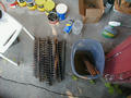 Soaking the bars in mineral spirits.