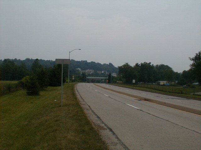 Bridge over Brunner Memorial Bypass (PA 18) in Burgettstown looking south (40.38827N 80.38879W)